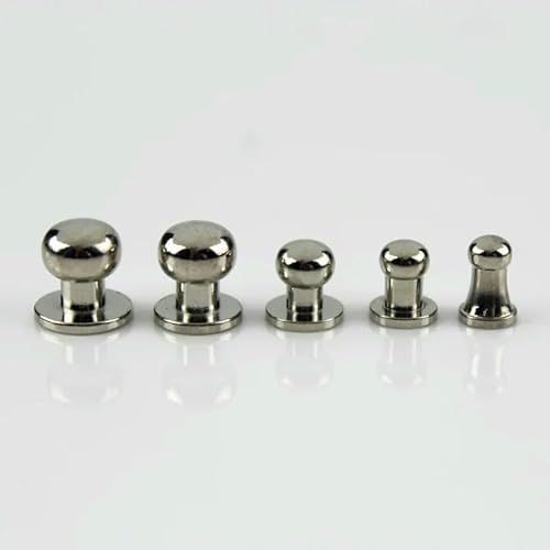 10 Stück Knöpfe mit Schraubverschluss, runder Kopf, Kugelkopf, Nagelnieten, Lederhandwerk, Hardware-Zubehör, Silber, 7 x 5 mm 10 Stück Knöpfe mit Schraubverschluss, runder Kopf, Kugelkopf, Nagelnieten, Lederhandwerk, Hardware-Zubehör, Silber, 7 x 5 mm von QPFNEI