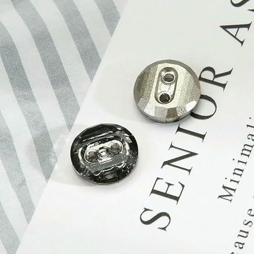 10 Stück Kristall-Diamant-Glasknöpfe für Damenkleidung, Hemden, Dekoration, zwei Löcher, Kleiderknopf, 10 mm, Dunkelgrau, 10 mm 10 Stück Kristall-Diamant-Glasknöpfe für Damenkleidung, Hemden, Dekoration, zwei Löcher, Kleiderknopf, 10 mm, Dunkelgrau, 10 mm von QPFNEI
