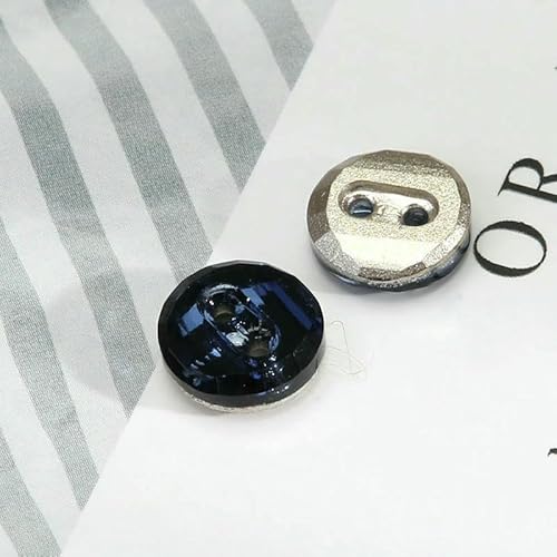 10 Stück Kristall-Diamant-Glasknöpfe für Damenkleidung, Hemden, Dekoration, zwei Löcher, Kleiderknopf, 10 mm, Marineblau, 10 mm 10 Stück Kristall-Diamant-Glasknöpfe für Damenkleidung, Hemden, Dekoration, zwei Löcher, Kleiderknopf, 10 mm, Marineblau, 10 mm von QPFNEI