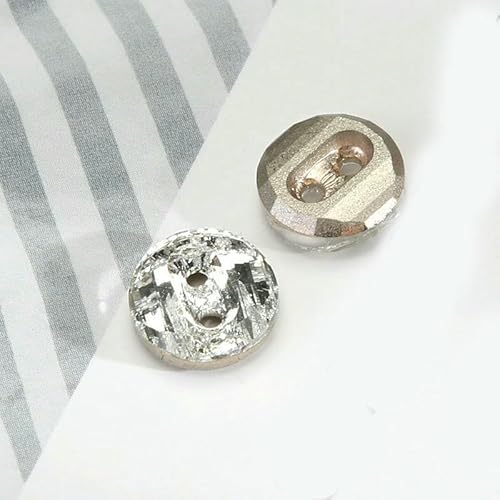 10 Stück Kristall-Diamant-Glasknöpfe für Damenkleidung, Hemden, Dekoration, zwei Löcher, Kleiderknopf, 10 mm, weiße Farbe, 10 mm 10 Stück Kristall-Diamant-Glasknöpfe für Damenkleidung, Hemden, Dekoration, zwei Löcher, Kleiderknopf, 10 mm, weiße Farbe, 10 mm von QPFNEI