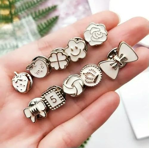 10 Stück Metall-Druckknöpfe, praktische Knöpfe, blendfreie Knöpfe, ohne Nähen, für Bekleidung, Haushaltsprodukte, breit, 11–12 mm, gemischter Stil, Weiß B 10 Stück Metall-Druckknöpfe, praktische Knöpfe, blendfreie Knöpfe, ohne Nähen, für Bekleidung, Haushaltsprodukte, breit, 11–12 mm, gemischter Stil, Weiß B von QPFNEI
