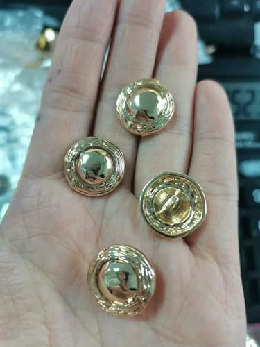 10 Stück Vintage-Metallknöpfe, hochwertiger Anzug, Trenchcoat, Vintage, goldener runder Mantel, dekorative Knöpfe, Zubehör, 5–20 mm von QPFNEI