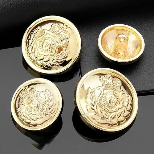10 Stück Vintage-Metallknöpfe, hochwertiger Anzug, Trenchcoat, Vintage, goldener runder Mantel, dekorative Knöpfe, Zubehör, 5–99–20–25 mm von QPFNEI