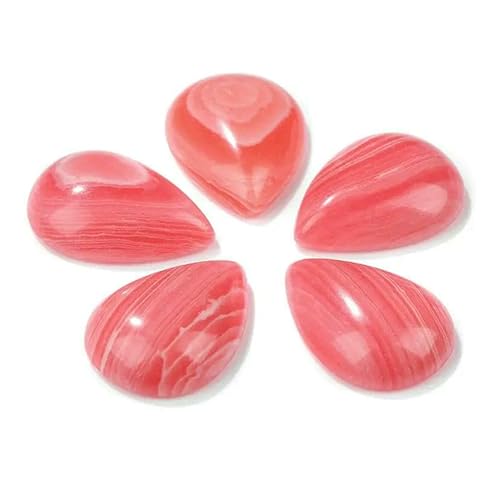 10 Stück natürliche flache Tigerauge-Stein-Cabochon-Perlen, Wassertropfen-Patch, Kamee-Perlen zur Schmuckherstellung, DIY-Ring, Ohrringe, Armbänder, Nr. 16, Achat, 15 x 20 mm von QPFNEI