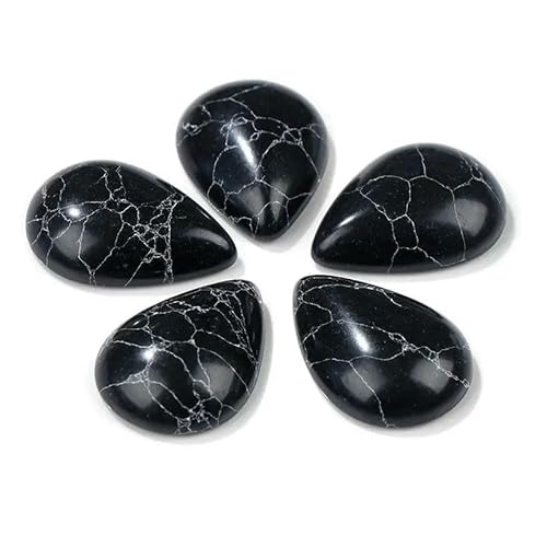10 Stück natürliche flache Tigerauge-Stein-Cabochon-Perlen, Wassertropfen-Patch, Kamee-Perlen zur Schmuckherstellung, DIY-Ring, Ohrringe, Armbänder, Nr. 19, Türkis, 13 x 18 mm 10 Stück natürliche flache Tigerauge-Stein-Cabochon-Perlen, Wassertropfen-Patch, Kamee-Perlen zur Schmuckherstellung, DIY-Ring, Ohrringe, Armbänder, Nr. 19, Türkis, 13 x 18 mm von QPFNEI