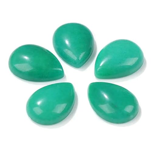 10 Stück natürliche flache Tigerauge-Stein-Cabochon-Perlen, Wassertropfen-Patch, Kamee-Perlen zur Schmuckherstellung, DIY-Ring, Ohrringe, Armbänder, Nr. 36, Chalcedon, 18 x 25 mm von QPFNEI