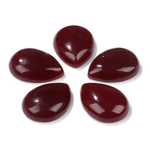 10 Stück natürliche flache Tigerauge-Stein-Cabochon-Perlen, Wassertropfen-Patch, Kamee-Perlen zur Schmuckherstellung, DIY-Ring, Ohrringe, Armbänder, Nr. 38 Chalcedon, 18 x 25 mm von QPFNEI