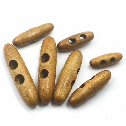 10 Stück ovale Holzknebelknöpfe zum Nähen, Basteln, DIY-Zubehör, kompatibel mit Kleidung, Mantel, Jacke, Blazer, C, 30 mm 10 Stück ovale Holzknebelknöpfe zum Nähen, Basteln, DIY-Zubehör, kompatibel mit Kleidung, Mantel, Jacke, Blazer, C, 30 mm von QPFNEI