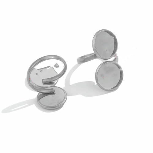 10 Stück verstellbare Edelstahl-Ringfassungen, Blanko-Basis, Glas-Cabochons, Kamee-Lünetten, DIY-Tablett, Blanko-Ringe, Schmuckzubehör-Z2092S12 10 Stück verstellbare Edelstahl-Ringfassungen, Blanko-Basis, Glas-Cabochons, Kamee-Lünetten, DIY-Tablett, Blanko-Ringe, Schmuckzubehör-Z2092S12 von QPFNEI
