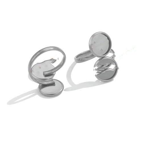 10 Stück verstellbare Ringfassungen aus Edelstahl, blanke Basis, Glascabochons, Kameen-Lünetten, DIY-Tablett, blanke Ringe, Schmuckzubehör-Z2092S10 10 Stück verstellbare Ringfassungen aus Edelstahl, blanke Basis, Glascabochons, Kameen-Lünetten, DIY-Tablett, blanke Ringe, Schmuckzubehör-Z2092S10 von QPFNEI