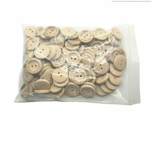 100/140 Stück Holzknöpfe in verschiedenen Größen, Natur-Khaki, handgefertigt mit Liebe, Etiketten zum Nähen, Basteln, DIY-Kleidungszubehör, M, 100 Stück 100/140 Stück Holzknöpfe in verschiedenen Größen, Natur-Khaki, handgefertigt mit Liebe, Etiketten zum Nähen, Basteln, DIY-Kleidungszubehör, M, 100 Stück von QPFNEI