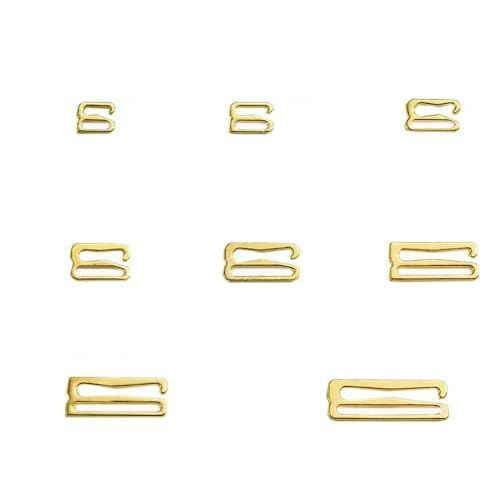 100 Stück/Los 6 mm ~ 25 mm Metall-BH-Träger-Einstellschnallen Unterwäsche-Schieberringe Clips zur Dessous-Einstellung DIY-Zubehör-25 mm-Goldhaken von QPFNEI