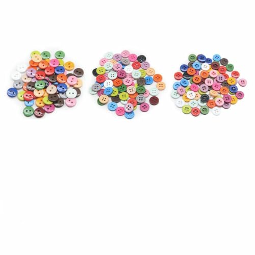 100 Stück/Los Harz-Nähknöpfe, rund, 9/10/11 mm, zum Aufnähen, Zubehör, handgefertigt, Kinderknöpfe, Basteln, DIY, gemischte Farbe, Nr. 006, 11 mm von QPFNEI
