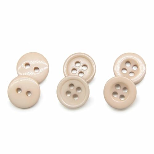 100 Stück/Los Harz-Nähknöpfe, rund, 9/10/11 mm, zum Aufnähen, Zubehör, handgefertigt, Kinderknöpfe, Basteln, DIY-Beige706-NO006, 10 mm von QPFNEI