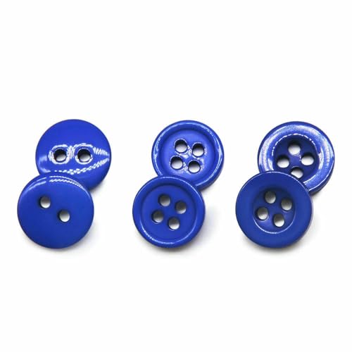 100 Stück/Los Harz-Nähknöpfe, rund, 9/10/11 mm, zum Aufnähen, Zubehör, handgefertigt, Kinderknöpfe, Basteln, DIY-Blau101-NO006, 11 mm von QPFNEI