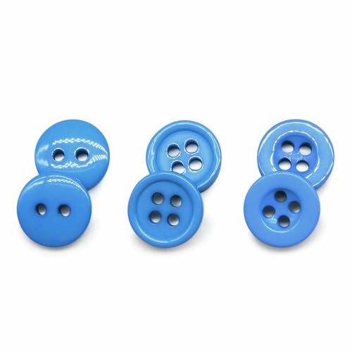 100 Stück/Los Harz-Nähknöpfe, rund, 9/10/11 mm, zum Aufnähen, Zubehör, handgefertigt, Kinderknöpfe, Basteln, DIY-Blau105-NO006, 11 mm von QPFNEI