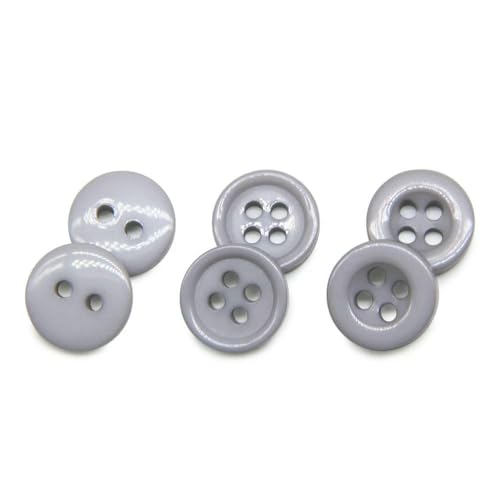 100 Stück/Los Harz-Nähknöpfe, rund, 9/10/11 mm, zum Aufnähen, Zubehör, handgefertigt, Kinderknöpfe, Basteln, DIY-Grau004-NO005, 9 mm von QPFNEI