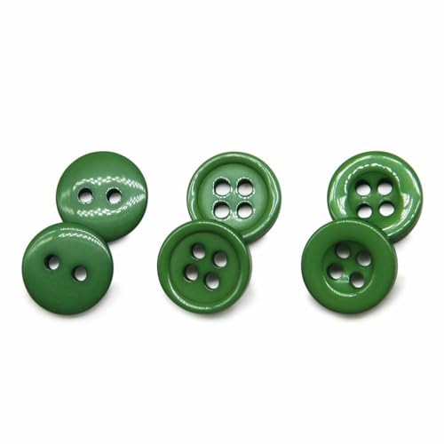 100 Stück/Los Harz-Nähknöpfe, rund, 9/10/11 mm, zum Aufnähen, Zubehör, handgefertigt, Kinderknöpfe, Basteln, DIY-Grün200-NO004, 9 mm von QPFNEI