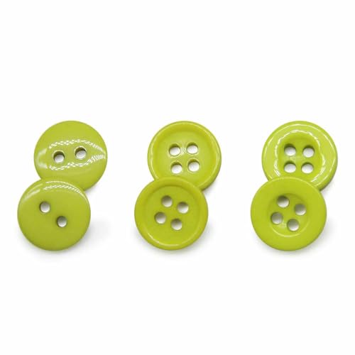 100 Stück/Los Harz-Nähknöpfe, rund, 9/10/11 mm, zum Aufnähen, Zubehör, handgefertigt, Kinderknöpfe, Basteln, DIY-Grün206-NO005, 9 mm von QPFNEI