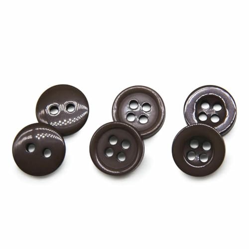 100 Stück/Los Harz-Nähknöpfe, rund, 9/10/11 mm, zum Aufnähen, Zubehör, handgefertigt, Kinderknöpfe, Basteln, DIY-Kaffee302-NO005, 10 mm von QPFNEI