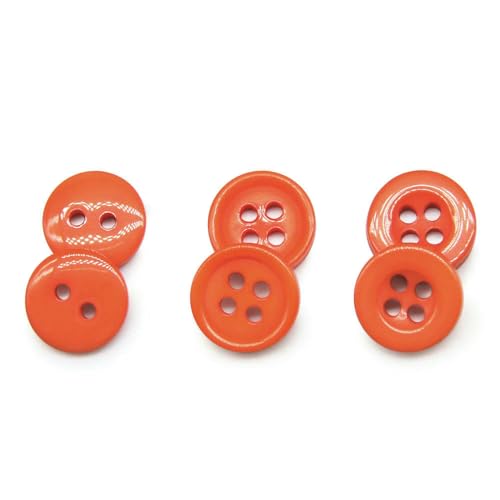 100 Stück/Los Harz-Nähknöpfe, rund, 9/10/11 mm, zum Aufnähen, Zubehör, handgefertigt, Kinderknöpfe, Basteln, DIY-Orange607-NO006, 10 mm von QPFNEI