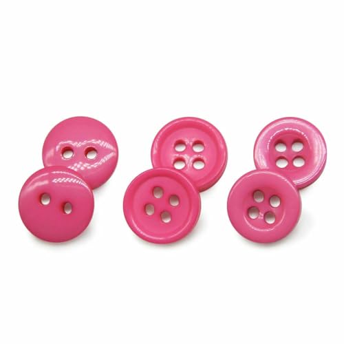 100 Stück/Los Harz-Nähknöpfe, rund, 9/10/11 mm, zum Aufnähen, Zubehör, handgefertigt, Kinderknöpfe, Basteln, DIY-Rose407-NO005, 11 mm von QPFNEI