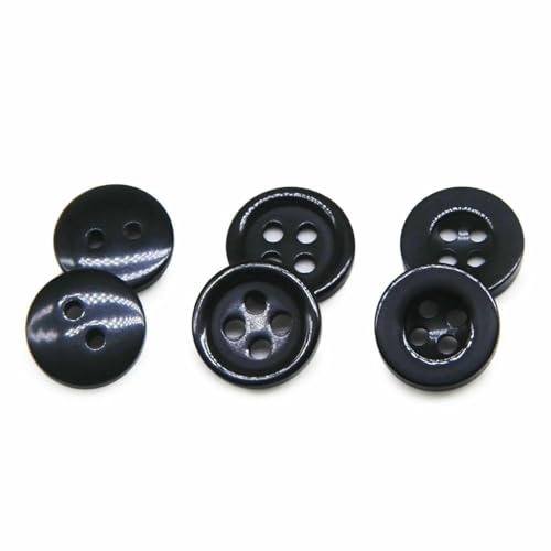 100 Stück/Los Harz-Nähknöpfe, rund, 9/10/11 mm, zum Aufnähen, Zubehör, handgefertigt, Kinderknöpfe, Basteln, DIY-Schwarz001-NO004, 10 mm von QPFNEI
