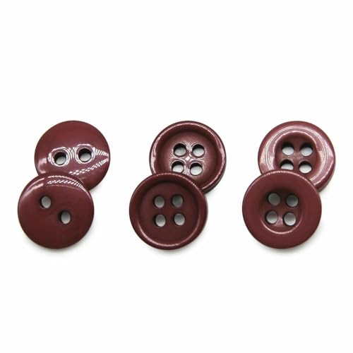 100 Stück/Los Harz-Nähknöpfe, rund, 9/10/11 mm, zum Aufnähen, Zubehör, handgefertigt, Kinderknöpfe, Basteln, DIY-Wein400-NO004, 9 mm von QPFNEI