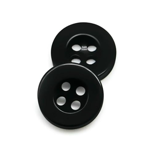 100 Stück/Los kleiner Harzknopf 9/10/11 mm rund vier Löcher zum Aufnähen von Knöpfen für Kindertücher Bonbonfarben handgefertigtes DIY-Zubehör-Schwarz 001-9 mm von QPFNEI