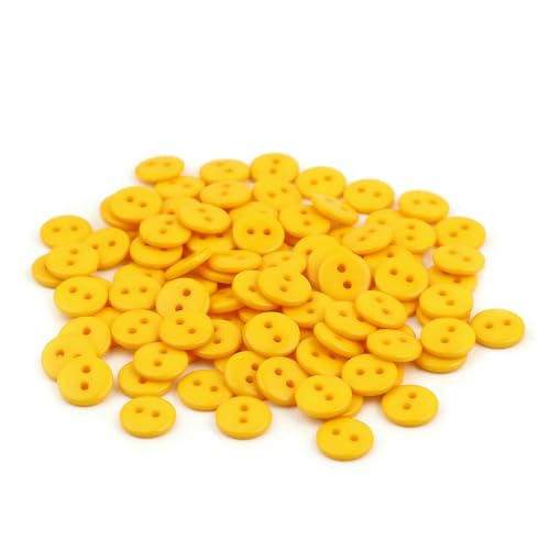 100 Stück 10 mm Harz 2-Loch-Nähknöpfe Scrapbooking Verzierung Dekorative Knöpfe Bekleidung DIY Basteln Stoff Nähzubehör-9 von QPFNEI
