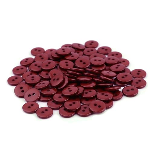 100 Stück 10 mm Harz 2-Loch-Nähknöpfe Scrapbooking Verzierung Dekorative Knöpfe Bekleidung DIY Basteltuch Nähzubehör-26 von QPFNEI