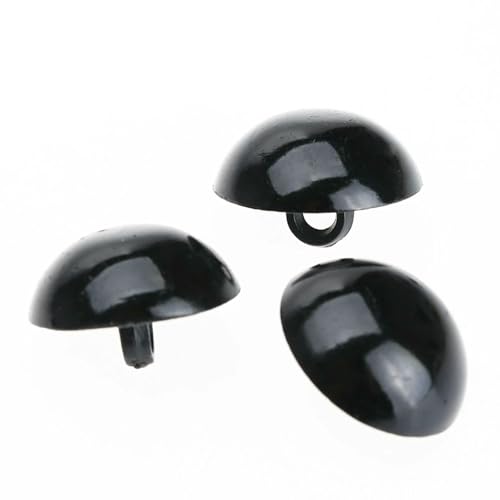 100 Stück schwarze, gewölbte runde Knöpfe mit Schaft, Kleidung, dekorative Knöpfe, Handnähen, Basteln, DIY, Bär, Puppe, Tierspielzeug, Augen, 20 mm 100 Stück schwarze, gewölbte runde Knöpfe mit Schaft, Kleidung, dekorative Knöpfe, Handnähen, Basteln, DIY, Bär, Puppe, Tierspielzeug, Augen, 20 mm von QPFNEI