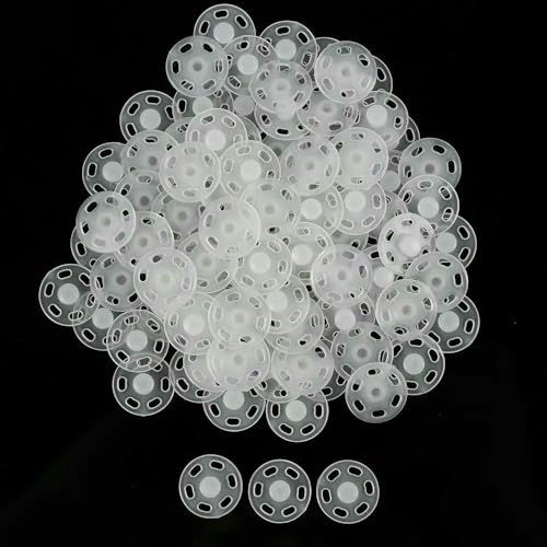 100 Stück unsichtbare runde Druckknöpfe aus ABS, Druckknopf, transparent, flache Rückseite, Nähzubehör, DIY, Handarbeit, 15 mm 100 Stück unsichtbare runde Druckknöpfe aus ABS, Druckknopf, transparent, flache Rückseite, Nähzubehör, DIY, Handarbeit, 15 mm von QPFNEI