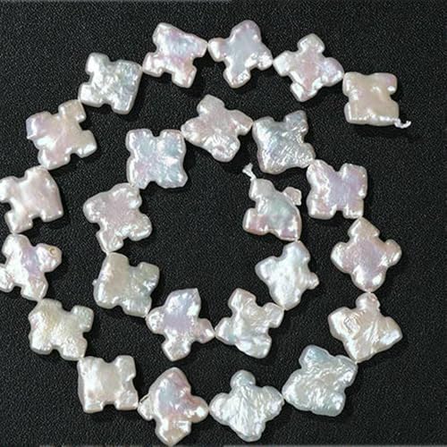 100% natürliche Perlen, Perlen, Charms, weiße Süßwasser-Barockperlen, lose Perlen zur Schmuckherstellung, DIY-Halskette, Ohrringe, Armband, 5–1 Vollstrang von QPFNEI