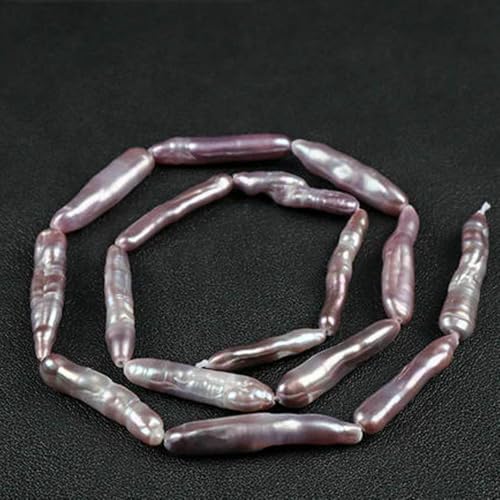 100% natürliche Perlen, Perlen, Charms, weiße Süßwasser-Barockperlen, lose Perlen zur Schmuckherstellung, DIY-Halsketten, Ohrringe, Armbänder,30 lange Streifen,1 ganzer Strang von QPFNEI
