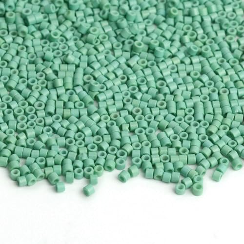 1000/3000 Stück/Box, 2 mm, 34 Farben, lose Glasperlen, runde Abstandsperlen zur Schmuckherstellung, DIY-Armband, Bastelzubehör, Grasgrün, 1000 Stück von QPFNEI