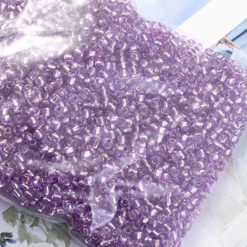 1000/500/200 Stück 4/3/2 mm transparente Glasperlen mit Abstandsperlen zum Handperlen, DIY-Schmuckzubehör, Armband, Halskette, 15–2 mm, 1000 Stück von QPFNEI