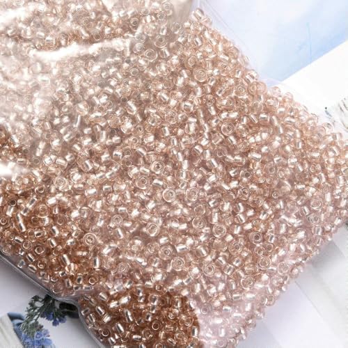 1000/500/200 Stück 4/3/2 mm transparente Glasperlen mit Abstandsperlen zum Handperlen, DIY-Schmuckzubehör, Armband, Halskette, 18–4,0 mm, 200 Stück von QPFNEI