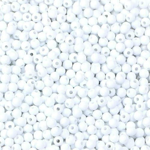 1000 Stück 4,0 mm Acryl-Perlen in Volltonfarbe, rund, zum Basteln, für Armbänder, Ohrringe, Herstellung von Abstandsperlen, DIY-Schmuckzubehör, Weiß 1000 Stück 4,0 mm Acryl-Perlen in Volltonfarbe, rund, zum Basteln, für Armbänder, Ohrringe, Herstellung von Abstandsperlen, DIY-Schmuckzubehör, Weiß von QPFNEI