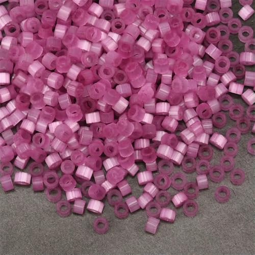 1000 Stück gebürstete Mini-Perlen im Katzenaugen-Design, japanische Zylinderperlen für die Herstellung von DIY-Schmuck, Stickzubehör-S2410-2,5 mm, 1000 Stück von QPFNEI