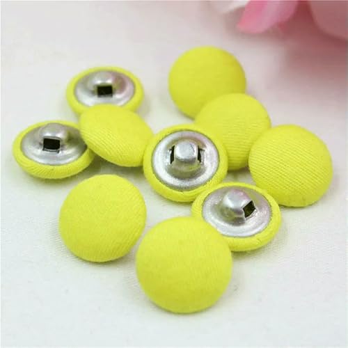 10Style 100 Stück/Lot 15 mm feste, stoffbezogene Stoffknöpfe, Bekleidungszubehör-100 Stück 10Style 100 Stück/Lot 15 mm feste, stoffbezogene Stoffknöpfe, Bekleidungszubehör-100 Stück von QPFNEI
