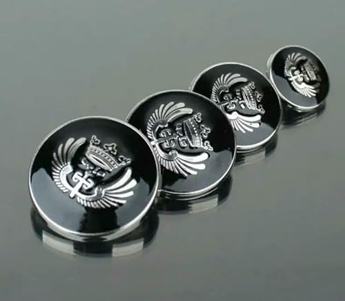 11 mm, 15 mm, 17,5 mm, 20 mm, 25 mm, hochwertige Metallknöpfe, Anzugjacken, Windjacken, modische britische High-End-Knöpfe – Silberschwarz – 17 mm 11 mm, 15 mm, 17,5 mm, 20 mm, 25 mm, hochwertige Metallknöpfe, Anzugjacken, Windjacken, modische britische High-End-Knöpfe – Silberschwarz – 17 mm von QPFNEI