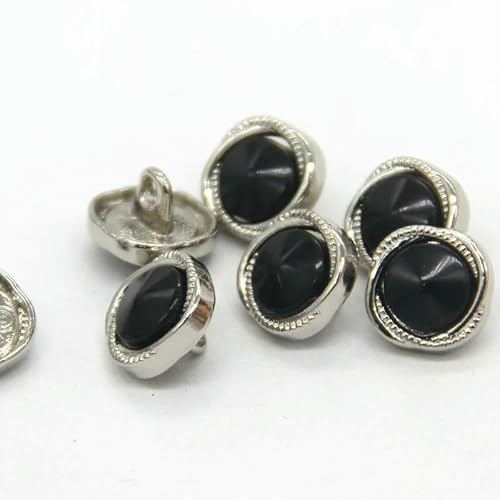 11 mm kleine runde Hemdknöpfe aus goldenem Metall für Kleidung, schicke Bluse, Ärmel, Kleid, Manschettenkragen, Dekorationen, Nähzubehör, Weiß/Schwarz, 11 mm, 10 Stüc 11 mm kleine runde Hemdknöpfe aus goldenem Metall für Kleidung, schicke Bluse, Ärmel, Kleid, Manschettenkragen, Dekorationen, Nähzubehör, Weiß/Schwarz, 11 mm, 10 Stüc von QPFNEI