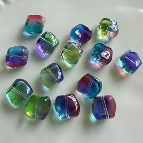 11 mm unregelmäßige transparente quadratische gedrehte Glasperlen, handgefertigt für die Herstellung von DIY-Schmuck, Charms, Armbänder, Halsketten, Ohrringe, 15–11 mm, 40 Stück 11 mm unregelmäßige transparente quadratische gedrehte Glasperlen, handgefertigt für die Herstellung von DIY-Schmuck, Charms, Armbänder, Halsketten, Ohrringe, 15–11 mm, 40 Stück von QPFNEI