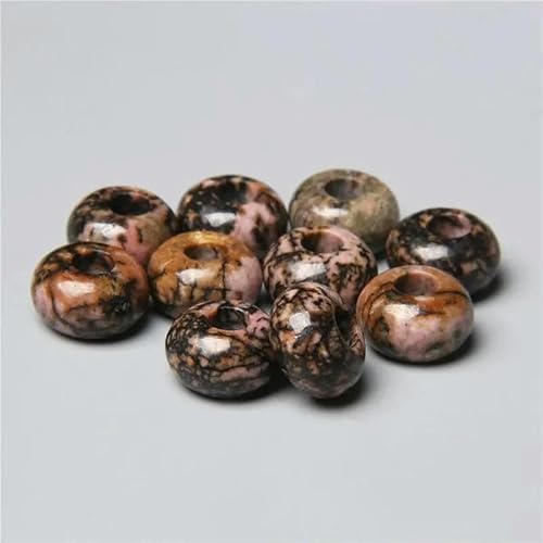 12 mm/14,0 mm große runde Perlen, Charms, Naturstein, Achate, große Lochperlen zur Schmuckherstellung, Halsketten, Ohrringe, Zubehör – 4 Rhodonit – 5 Stück von QPFNEI