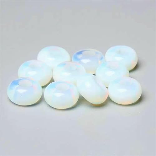 12 mm/14,0 mm große runde Perlen, Charms, Naturstein-Achate, große Lochperlen zur Schmuckherstellung, Halsketten, Ohrringe, Zubehör – 16 Opal – 1 Stück von QPFNEI