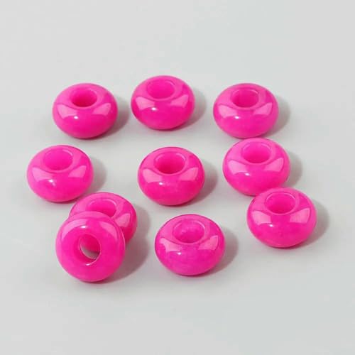 12 mm/14,0 mm große runde Perlen, Charms, Naturstein-Achate, große Lochperlen zur Schmuckherstellung, Halsketten, Ohrringe, Zubehör – 41 Chalcedon – 1 Stück von QPFNEI
