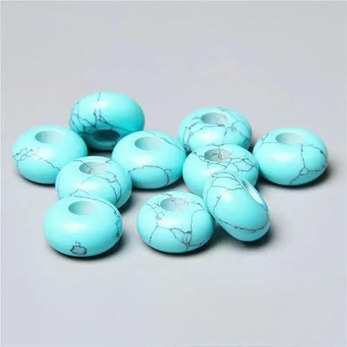 12 mm/14,0 mm große runde Perlen, Charms, Naturstein-Achate, große Lochperlen zur Schmuckherstellung, Halsketten, Ohrringe, Zubehör – 9 Türkis – 1 Stück 12 mm/14,0 mm große runde Perlen, Charms, Naturstein-Achate, große Lochperlen zur Schmuckherstellung, Halsketten, Ohrringe, Zubehör – 9 Türkis – 1 Stück von QPFNEI