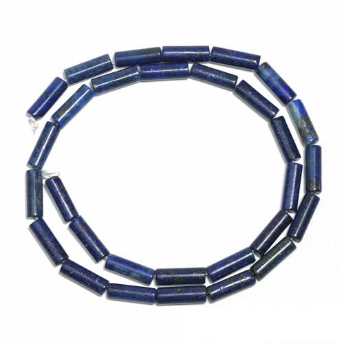 13 x 4,0 mm mehrfarbige Zylinderperlen, DIY-Charms, Naturstein-Armbandperlen zur Schmuckherstellung, lose Perlen, Zubehör – Lapislazuli – 13 x 4,0 mm, ca. 30 Stück von QPFNEI