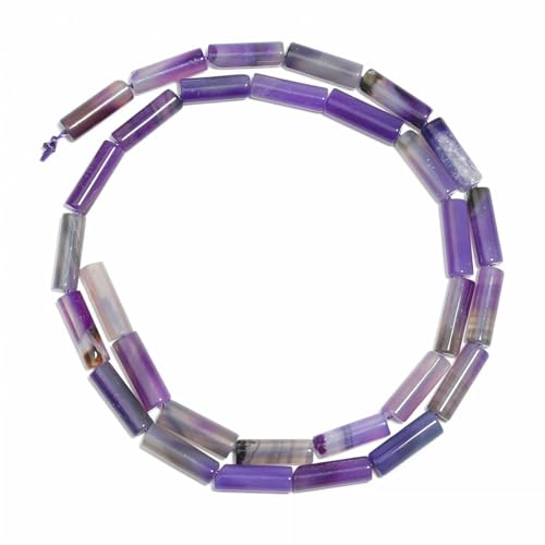 13 x 4,0 mm mehrfarbige Zylinderperlen, DIY-Charms, Naturstein-Armbandperlen zur Schmuckherstellung, lose Perlen, Zubehör – lila Streifenachat – 13 x 4,0 mm, ca. 30 Stück 13 x 4,0 mm mehrfarbige Zylinderperlen, DIY-Charms, Naturstein-Armbandperlen zur Schmuckherstellung, lose Perlen, Zubehör – lila Streifenachat – 13 x 4,0 mm, ca. 30 Stück von QPFNEI